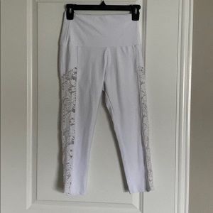 Whit  lace capri leggings